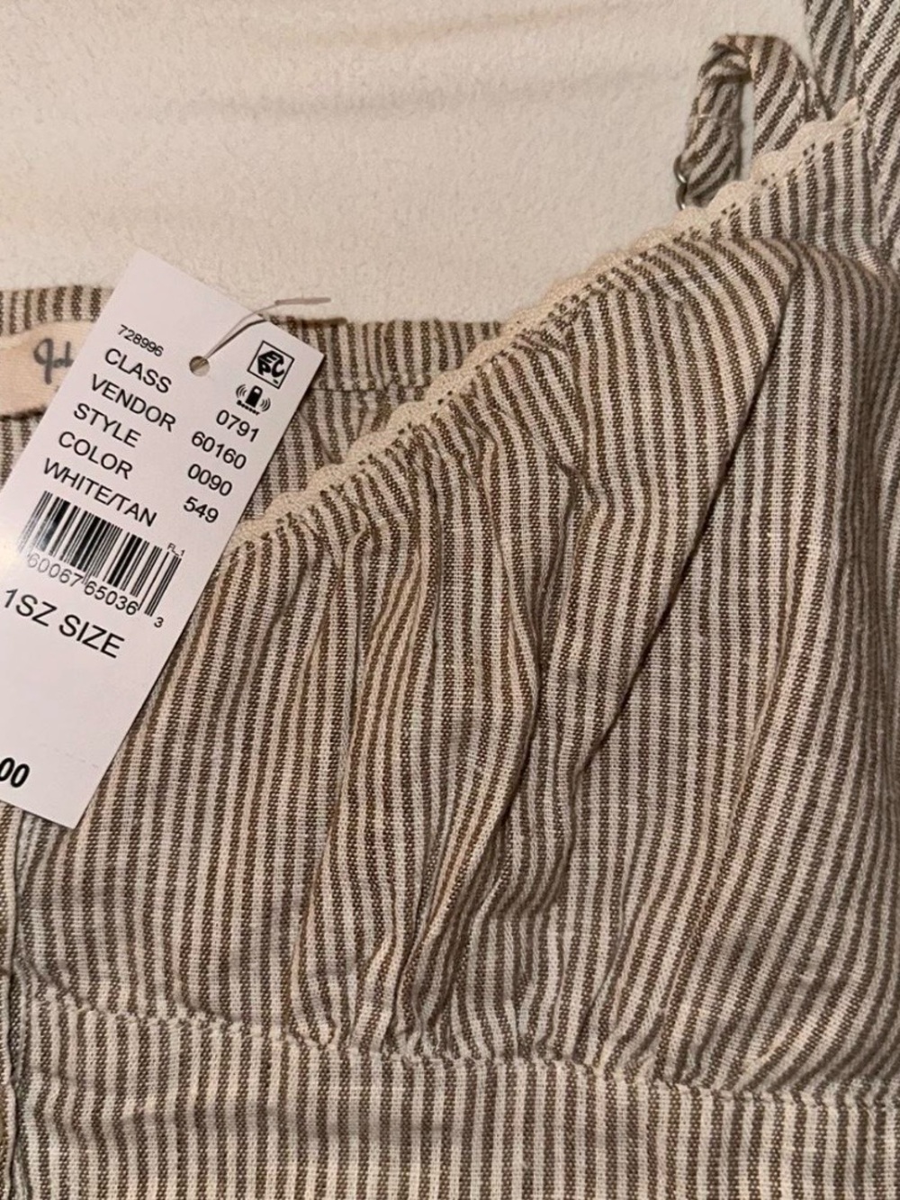 Brandy Melville Beige and White Striped Spaghetti Strap Top - Picture 4 of 6
